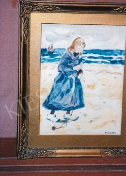  Perlmutter Izsák - Kislány a tengerparton; akvarell, papír; 20x13,5 cm; Fotó: Kieselbach Tamás