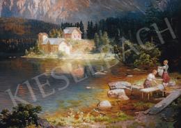 Molnár, József - Mountain Lake, oil on canvas, Signed lower right: Molnár J., Fotó: Kieselbach Tamás