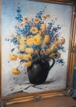  Henczné Deák, Adrienne - Flower Still Life, oil on canvas, Signed lower right: Henczné Deák Adrienne, Photo: Tamás Kieselbach