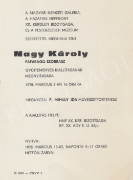 Nagy Károly - Kiállítás, 1978