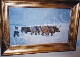 Zombory Lajos - Téli táj marhákkal; Fotó: Kieselbach Tamás