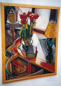  Futásfalvi Márton, Piroska - Still Life with Tulips c. 1932, 94,5x74,5 cm, oil on canvas, Unsigned, Photo: Tamás Kieselbach
