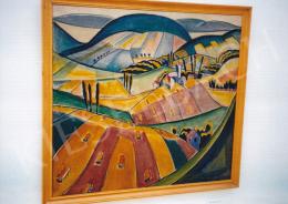  Futásfalvi Márton Piroska - Balatonfelvidéki táj, 1932 k., 70,5x77 cm, olaj, vászon, Jelezve jobbra lent: Futásfalvi Márton P., Fotó: Kieselbach Tamás