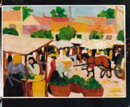  Kádár, Béla - Béla Kádár: Marketplace. 35,8x48 cm, oil on paper; Picture: Tamás Kieselbach