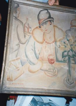  Klein József - Párizsi kávéházban, 1927; 46x38 cm; Olaj, vászon; Jelezve balra lent: Klein J. Paris 1927; Fotó: Kieselbach Tamás