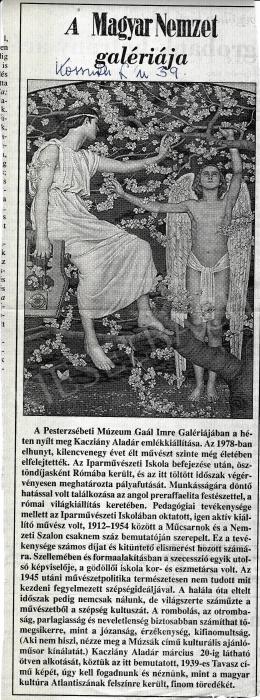  Kacziány, Aladár - Kacziány Aladár memoriam exhibition in the Museum of Pesterzsébet