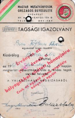 Biai-Föglein, István - Membership Card