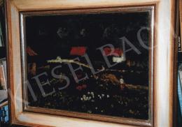  Koszta József - Hátsó kert virágokkal, 1920-as évek, 52x72 cm, olaj, karton, Jelezve jobbra lent: Koszta, Fotó: Kieselbach Tamás