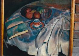  Bornemisza Géza - Piros csészés csendélet, 1919, 51.5x57 cm, olaj, vászon, Jelezve jobbra lent: Bornemisza Géza 1919, Fotó: Kieselbach Tamás 