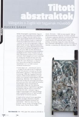  Frey, Krisztián - Kaszás, Gábor's article titled: Tiltott absztraktok with painting of Krisztián Frey