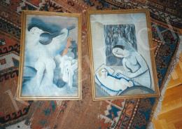  Kádár, Béla - Left: Girl with Mandolin; tempera on paper; Right: Madonna (Mother with her Child), 1927; tempera on paper; 50x35 cm; Signed lower right: Kádár Béla; Photo: Kieselbach Tamás