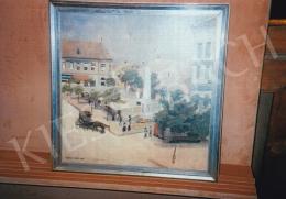 Pólya, Iván - The Kossuth Square in Szolnok, 1936; oil on canvas; Signed lower left: Pólya Iván 1936; Photo: Kieselbach Tamás