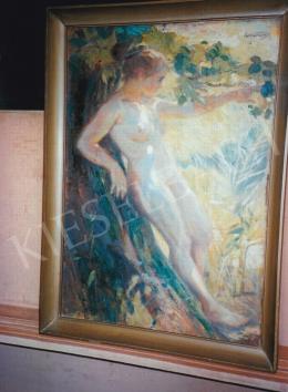 Cserna, Károly - Nude in the Garden; 80,5x55,5 cm; oil on canvas; Signed upper right: Cserna Károly; Photo: Kieselbach Tamás