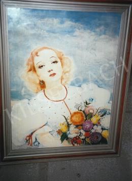 Jancsek, Antal - Lady with a Bouquet; oil on canvas; Signed lower left: Jancsek Antal; Photo: Kieselbach Tamás