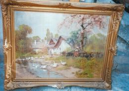 Neogrády, László - Village Scene; oil on canvas; Signed lower left: Neogrády László; Photo: Kieselbach Tamás