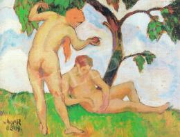  Kádár, Béla - Adam and Eve; oil on canvas; Signed lower left: Kádár Béla; Photo: MNG