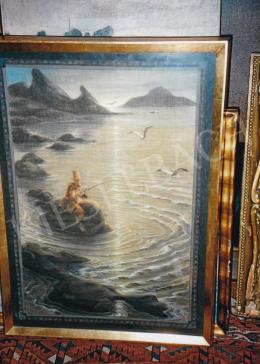 Jaschik Álmos - A halász; 70 x 50 cm; quasche, vászon; Jelzés nélkül; Fotó: Kieselbach Tamás
