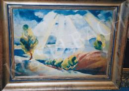 Ducsay, Béla - Rays of Light above the Danube-Bend, 1930, 60x80 cm, oil on canvas, Signed lower left: Ducsay Béla 1930, Photo: Tamás Kieselbach