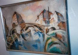  Kádár, Béla - Townscape with Bridge, 1921; oil on cardboard; 70,8 x 100 cm; Signed lower right: Kádár Béla; Deák Collection; Photo: Kieselbach Tamás