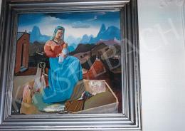  Molnár C. Pál - Madonna Toszkán tájban, 50x50 cm, olaj, falemez, Jelezve balra lent: MCP, Fotó: Kieselbach Tamás