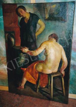  Patkó, Károly - At Fireplace, 1926, oil on canvas, Signed lower right: Patkó 1926, Photo: Tamás Kieselbach