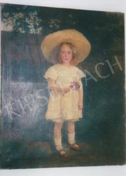 Zemplényi, Tivadar - Little Girl with Flower; oil on canvas; Photo: Tamás Kieselbach