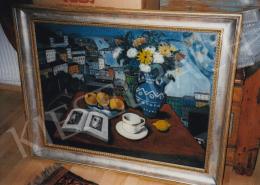 Kupferstein, Imre - Still-Life from the Window, with View to the Tennis Court, 68x91,5 cm, oil, canvas on cardboard, Signed lower right: Kupferstein, Photo: Tamás Kieselbach