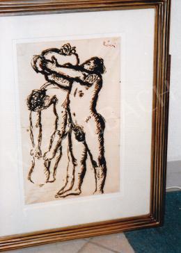 Rippl-Rónai József - Aktok; 45,5x28 cm; diópác, tus, papír; Jelezve jobbra fent: Rónai és balra lent: Mikor ezt rajzoltam Kernstokra gondoltam; Fotó: Kieselbach Tamás