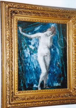  Vaszary, János - Nude in Blue Background, c. 1920; 50x39,5 cm; oil on wooden board; Signed lower right: Vaszary; Photo: Tamás Kieselbach
