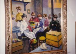 Kukovetz, Nana - WANTED! In Parisian Hat Saloon, 101x101 cm, oil on canvas, Signed lower left: Kukovetz Nanna, Paris, Photo: Tamás Kieselbach
