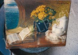 Angyalffy Erzsébet - Asztali csendélet; olaj, vászon; Jelezve jobbra fent: Angyalffy Erzsébet; Fotó: Kieselbach Tamás