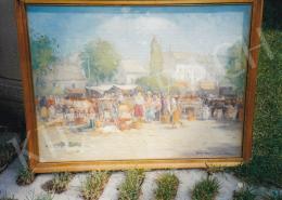 Halasi Horváth, István (Horváth István) - Market Scene; Signed loer right: Halasi Horváth I. ... Újpest; Photo: Tamás Kieselbach