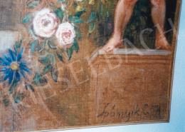 Spányik Kornél - Fáklyát tartó női félakt; olaj, vászon; Jelezve jobbra lent: Spányik C ...; Fotó: Kieselbach Tamás
