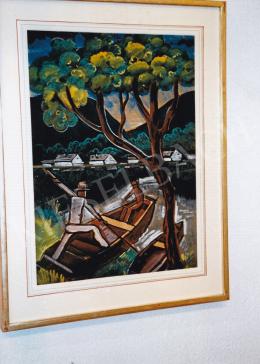  Scheiber Hugó - Csónakban; 58 x 44 cm; Jelezve jobbra lent: Scheiber H.; Fotó: Kieselbach Tamás