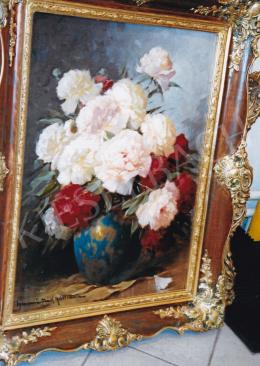  Henczné Deák Adrienne - Pünkösdi rózsák; 80x60 cm; Olaj, vászon; Jelezve balra lent: Henczné Deák Adrienne; Fotó: Kieselbach Tamás