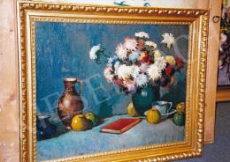 Balla, Béla - Flower Still Life with Apples; 53x68 cm; Oil on canvas; Unsigned; Photo: Tamás Kieselbach