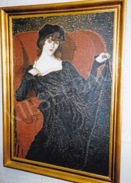 Rippl-Rónai, József - Bányai, Zorka in a Black Dress, 1919, oil on cardboard, 121,5x86 cm, Signed upper right: Rónai 1919, Photo: Kieselbach, Tamás
