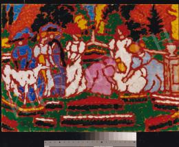 Rippl-Rónai, József - Garden Scene in Earl Somsics' Garden, 50x68 cm, oil on cardboard, Signed lower left: Rónai, Photo: Kieselbach, Tamás
