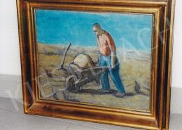 Nagy Balogh, János - Cubic Wheelbarrow Worker; 31x38; oil on canvas; Unsigned; Photo: Tamás Kieselbach