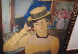  Márffy, Ödön - Lady in a Straw Hat, about 1906, olaj on cardboard, 81x64 cm, Signed lower left: Márffy Ödön; Photo: Tamás Kieselbach