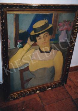  Márffy, Ödön - Lady in a Straw Hat, about 1906, olaj on cardboard, 81x64 cm, Signed lower left: Márffy Ödön; Photo: Tamás Kieselbach