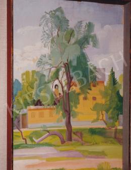  Szobotka, Imre - Nagybánya Landscape with a Lake, 1929-30, tempera on cardboard, 61,5x44 cm, Signed lower left: Szobotka