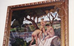  Kádár, Béla - Bathers by the Lakeside, oil on cardboard, 70x54 cm, Signed lower right: Kádár Béla; Photo: Tamás Kieselbach