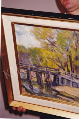 Egry, József - Landscape with a Bridge, oil on cardboard, 39,5x31 cm, Signed lower right:  Egry József; Photo: Tamás Kieselbach