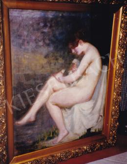 Thorma, János - After Bath, oil on canvas, 94x74,5 cm, Signed lower left: Thorma, Photo: Tamás Kieselbach