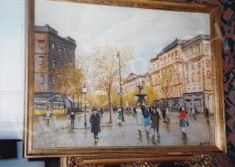  Berkes, Antal - Cityscape with Yellow Tram; oil on canvas; Signed lower right: Berkes A.; Photo: Tamás Kieselbach