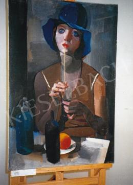 Aba-Novák, Vilmos - Laura (Girl in Blue Hat), 1929, private ownership, Photo: Tamás Kieselbach