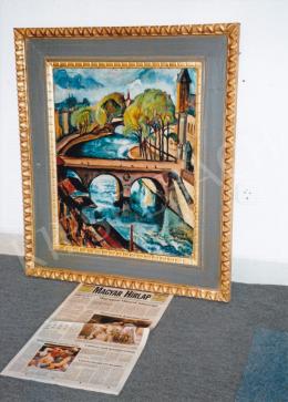  Perlrott Csaba Vilmos - Párizs a Szajna látképével, 1926; 65,5x53; olaj, vászon; Jelezve jobbra lent: Perlrott Csaba 926; Fotó: Kieselbach Tamás