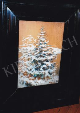  Mednyánszky, László - Snowy Pine, c. 1910, oil, wood, 30x21,5 cm, Signed lower right: Mednyánszky, Photo: Tamás Kieselbach