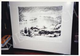 Kórusz, József - Danube with Train, 1970, etching, paper, 52x75 cm, Signed lower right: Kórusz J. 1970; Photo: Tamás Kieselbach